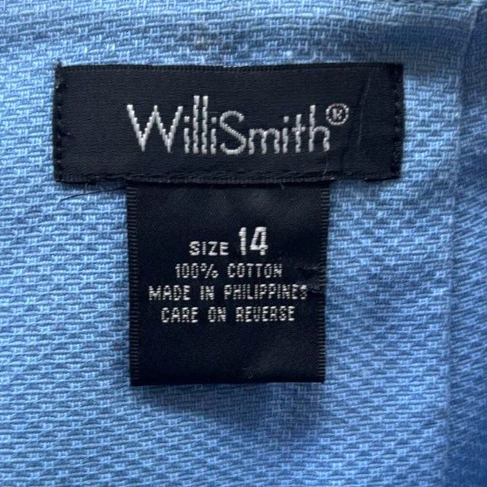Willi Smith Vintage Blue Cotton Skort 14 Floral Trim Retro Mini Shorts Skirt 90s - Picture 3 of 5